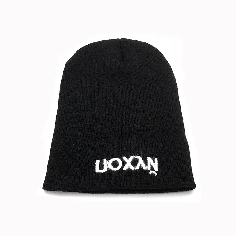 

1pc Hat High Quality Cold Russian Letter Casual Beanies for Men Women Knitted Solid Black Bonnet Cap Ski Warm Winter Hat Hip-hop