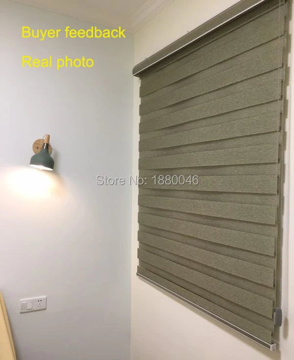 

Japanese style Gray color Imitation flax Fabric window blinds Aluminium alloy roller blinds zebra blinds for Kitchen/Toilet/