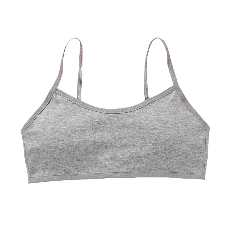

Solid Color Cotton Spandex Teen Bra Girl Vest for 8-18 Years Adolescente Kids Underwear Training with Chest Pad Cute Tops