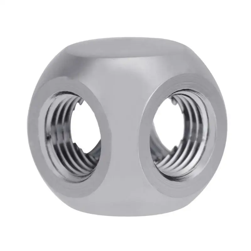 Латунный 4 ходовой переходник для водяной трубки G1/4 с внутренней резьбой