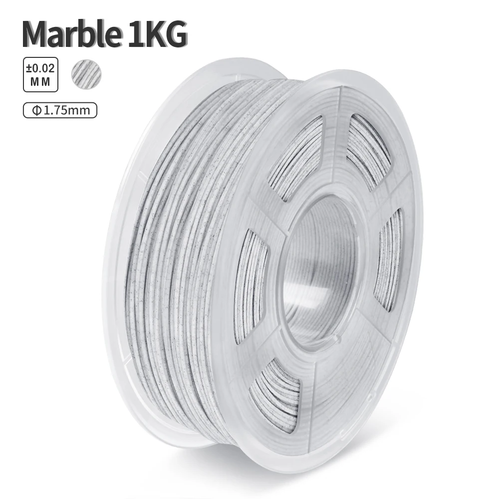 

3D Printer Filament Marble PLA 1kg 1.75mm Tolerance +/-0.02mm 2.2LBS Rock Texture Non-toxic Artwork Printing Material with Spool