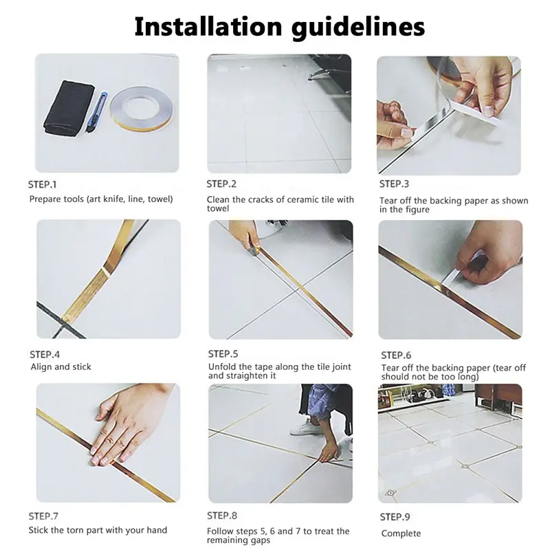 Линией шва плитка ленты самоклеющиеся Водонепроницаемый Керамика стены пола в