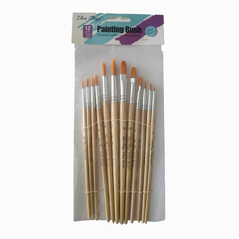 Набор кистей для рисования маслом нейлоновые кисти разных размеров 12 шт./лот|oil