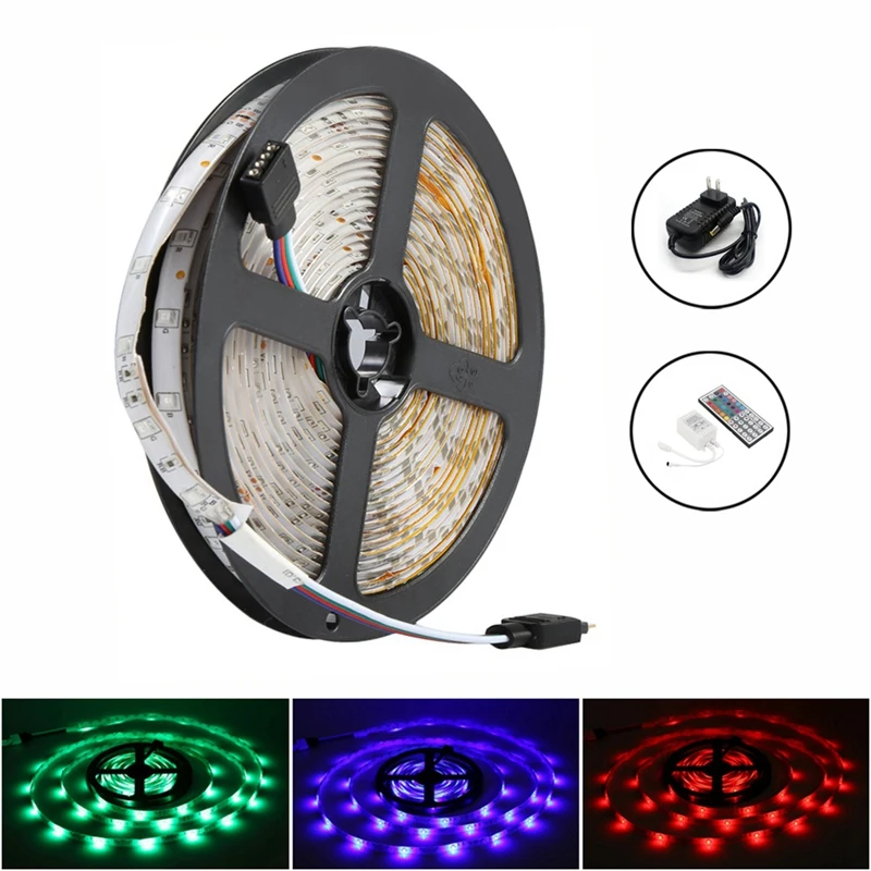 5 м 300 светодиодов 3528 Smd Rgb светодиодный светильник полосы + 44-клавишный ИК-пульт