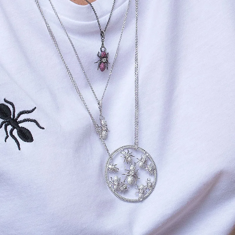 

Fashion Charm Sterling Silver Copy 1:1 Copy,AdjustableSilver 'Ants' Statement Necklace Women 2021 Jewelry Gift With Logo