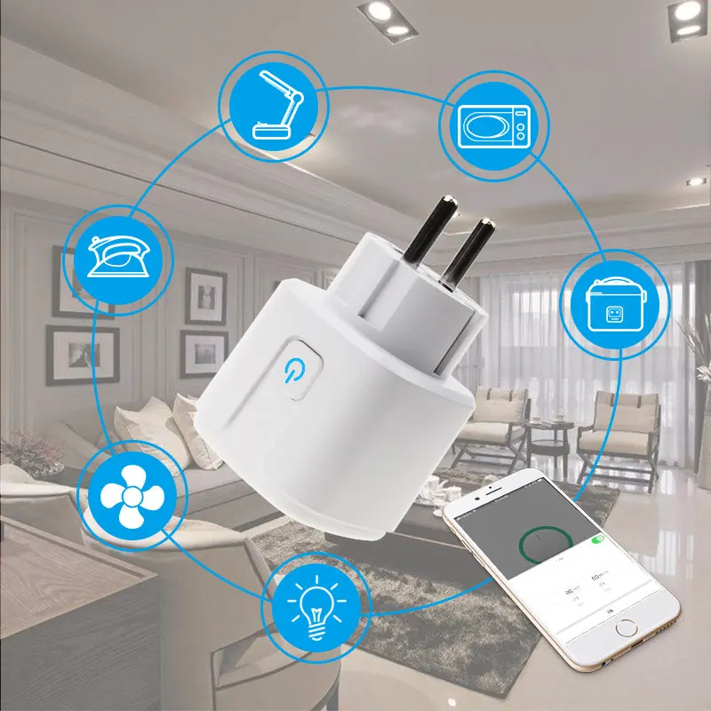 EU Smart Wifi Plug Adapter Power Socket With Timer Outlet Remote Support Alexa Google Home 16A with Monitoring | Обустройство дома