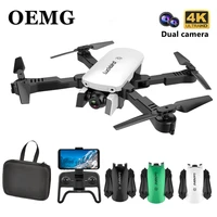 oemg r8 mini rc drone 4k hd professional dual camera wifi fpv optical flow hover smart follow gesture control quadcopter boy toy