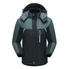 Мужская куртка контрастных цветов, ветрозащитная Светоотражающая мужская зимняя куртка с капюшоном, очень теплый пуховик в полоску для скалолазания