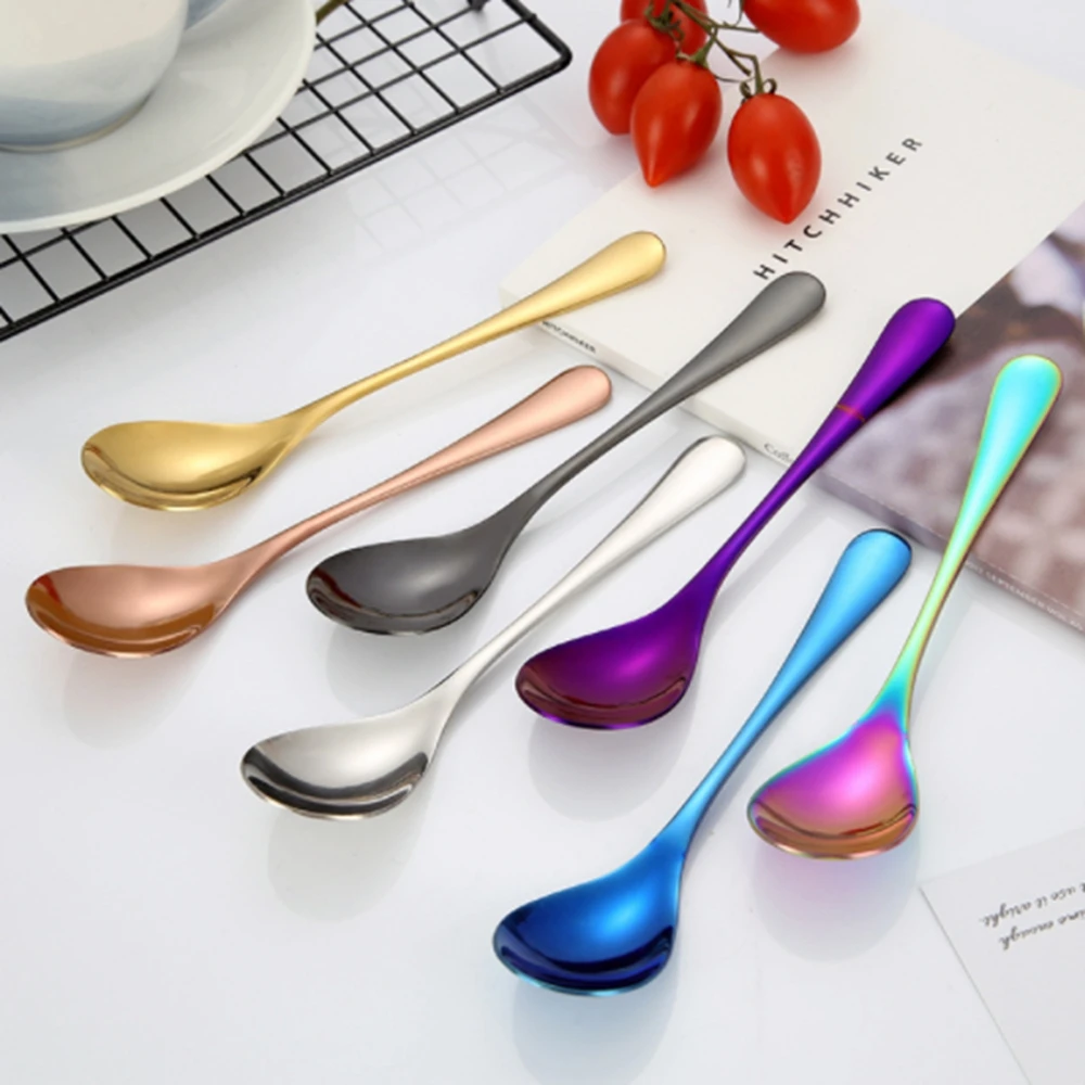 1 шт. мини чайная ложка набор столовых приборов из нержавеющей стали инкрустация