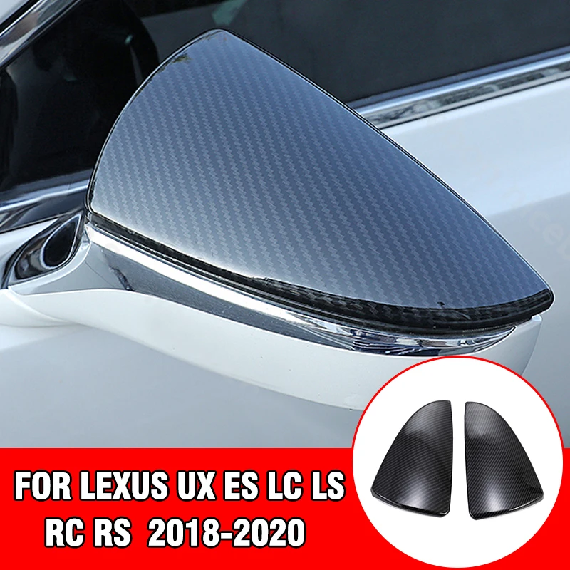 

pcmos ABS Carbon Fiber Color Rearview Mirrors Cover Trim Fit For Lexus UX ES LC LS RC RS 2018-2020 Exterior Parts Stickers New