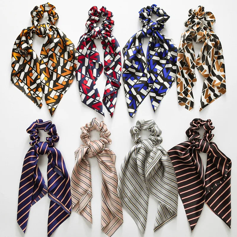 Классические резинки для волос с принтом в полоску винтажные банты стринги