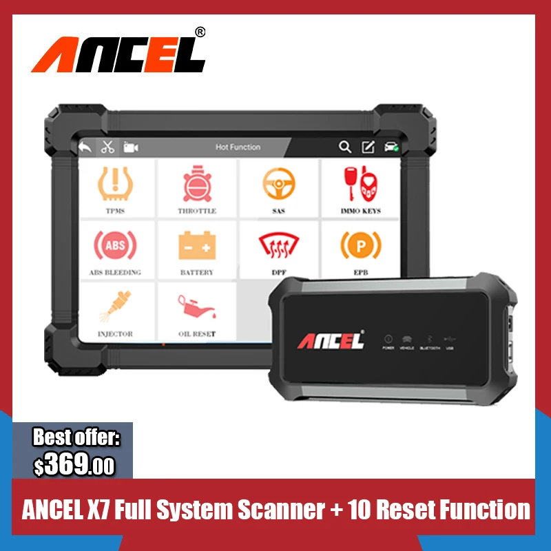 Профессиональный сканер ANCEL X7 OBD2 DPF SAS SRS TPMS для сброса масла OBD 2 автоматический