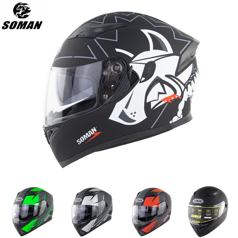 Black Motorcycle Full Face Casco Moto Dot Approved Dual Lens Motorbike Street Helmet Visor Capacete Racing Helmets Motorcycle open face helmet visor motorcycle helmets bubble visors flip up motorcycles visor capacete lens bitwell helmet accessories