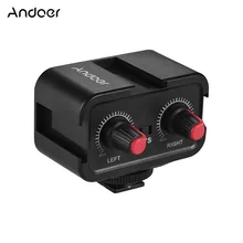 Andoer WS-VS  Audio Mixer Adapter & Cold Shoe Mounting Hub 3.5mm Stereo Output for Canon Nikon Sony DSLR Camera Camcorder
