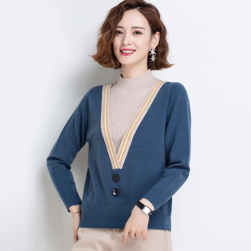 

Knitted Pullover Sweater Women 2021 Autumn Winter Korean Cashmere Turtleneck Long Sleeve Pullover Female Jumper Knitwear Cloths