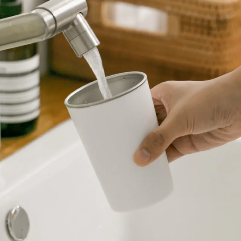 

Nordic Style Mouthwash Cup Household Wash Simple Couple Cute Solid Color Toilet Daily Necessary Creative Durable Stainless Steel