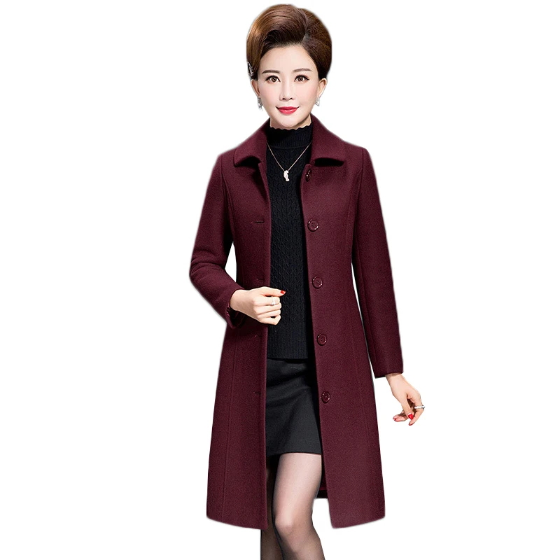 

Женское шерстяное пальто, Элегантное однобортное приталенное пальто, модель 5XL на осень, 2020