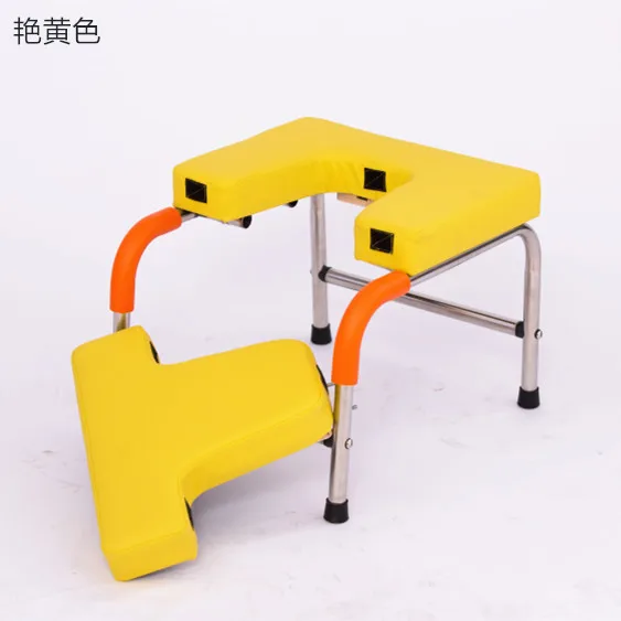 Inversion Йога из нержавеющей стали перевернутый стул оборудование для тренажерного зала фитнеса антигравитационный строительный тренажер Подставка для рук - Цвет: Светло-желтый