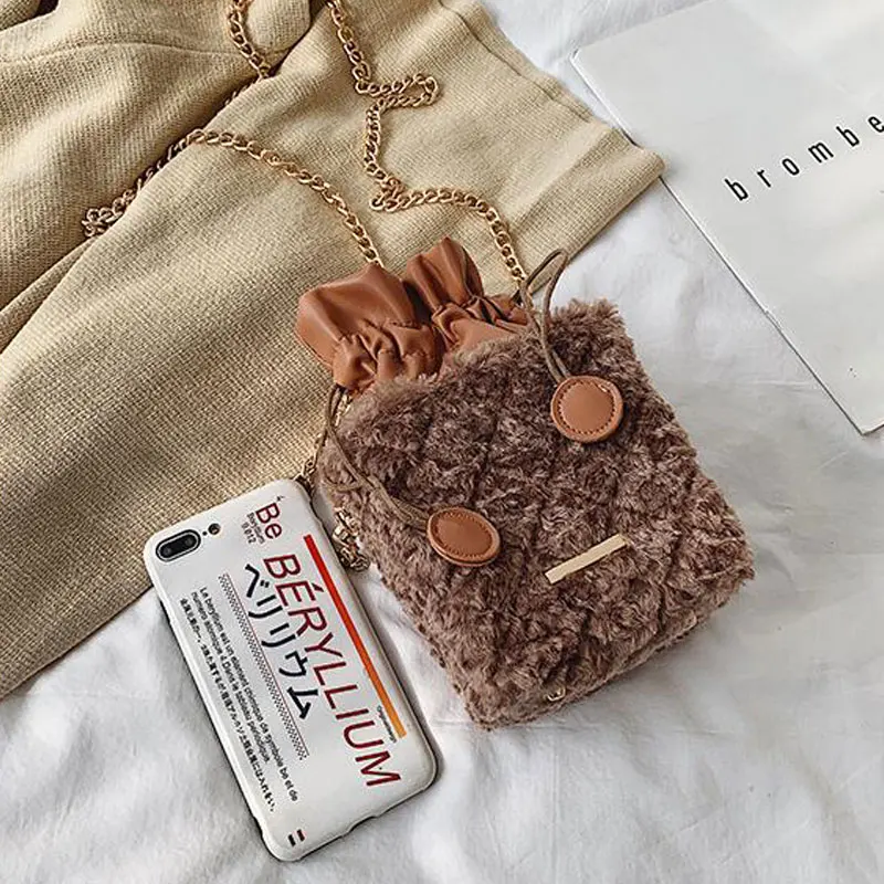 Женские плюшевые повседневные сумки с короткими ручками индивидуальная женская