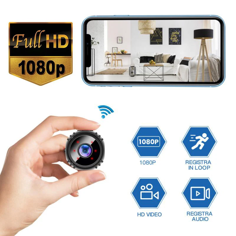 

Беспроводная мини-камера 1080P с поддержкой Wi-Fi