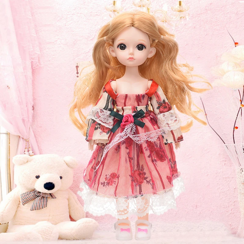 

30cm 1/6 BJD Dolls for Session 3D Eyes Beautiful Princess Baby Lolita Plastic DIY Body Make-up Fashion Children's Toys Girl