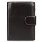 Короткий кошелек для мужчин, бумажник из натуральной воловьей кожи в стиле ретро, кредитница, вертикальный клатч