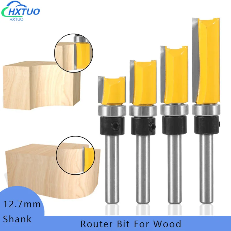 

12.7mm Shank Template Trim Hinge Mortising Router Bit Straight end mill trimmer cleaning flush trim Tenon Woodworking Tools