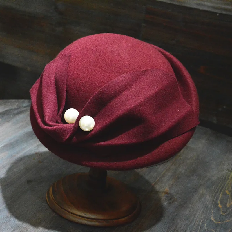 100% шерсть различных мероприятий для Для женщин дот Шапки женские Винтаж и
