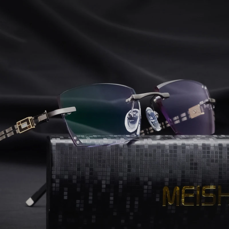 Мужские очки для близорукости без оправы с бриллиантами очков прозрачные