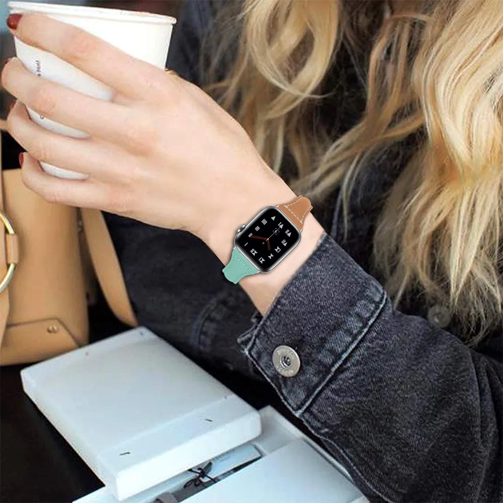 Кожаный браслет для Apple Watch Band Series 6/5/4/3 сменный ремешок трех цветов iWatch SE 42/38/40/44 мм |