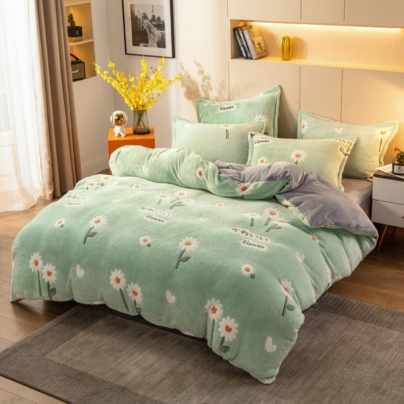 Детское одеяло JUSTCHIC с принтом единорога, радуги и мультяшных девочек, зимнее теплое одеяло из плотного бархата со снежинками, комплект для комфорта в комнате.