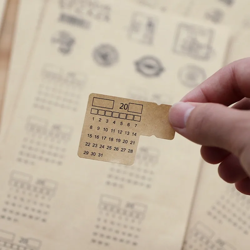 Крафт бумага ежемесячные календарные наклейки Клейкие ежедневный блокнот