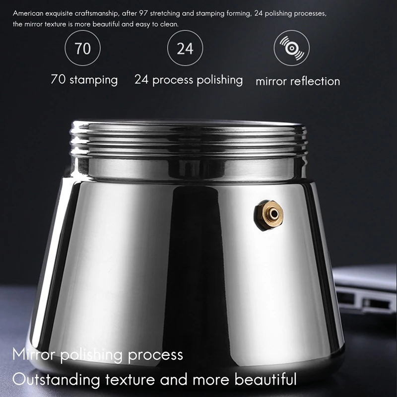 

Moka Pot-Espresso Maker, Glass & Stainless Steel Moka Pot,Stove Top Espresso Shot Maker for Strong Coffee Maker
