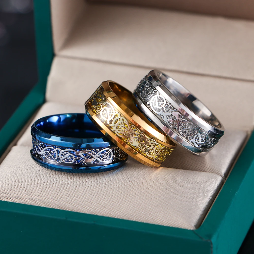 Мужское кольцо из карбида дракона 8 мм на свадьбу 2020|Кольца| |