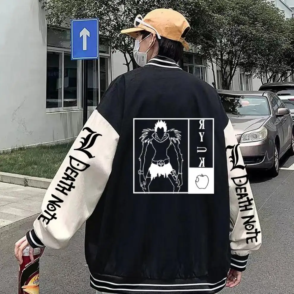 

New Anime Death Note Men/Women Cardigan Baseball Uniform Loose Fashion Personality Sweatshirt Unisex Streetwear Harajuku Tee Top