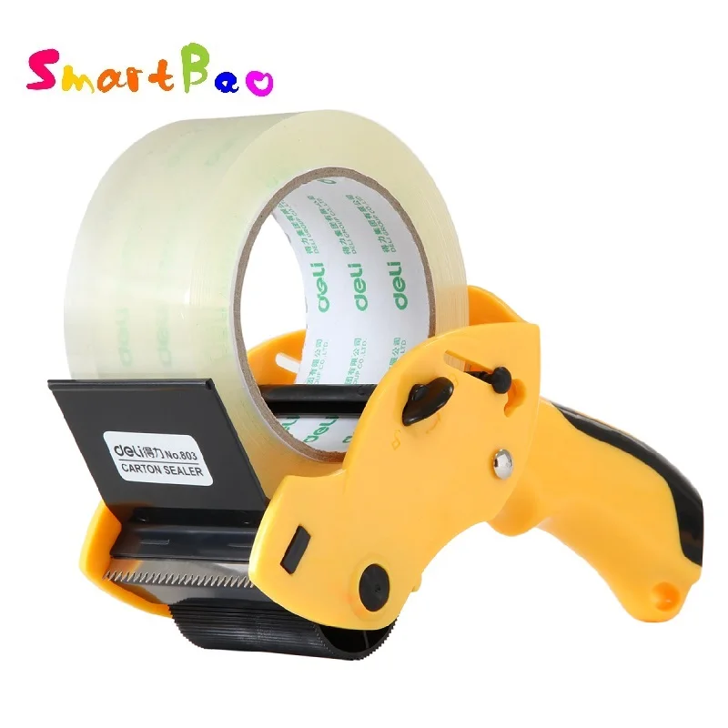 60mm Packing Tape Gun Easy To Tape Boxes, Seal Cartons, Easy Side Loading, Best Tape Dispenser for Shipping, Pack ; Random Color