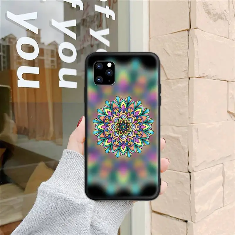 

Cool Mandala flower Phone Case for iphone 6s 7 8 plus xr xs 11 12pro max mini Cover Fundas Coque