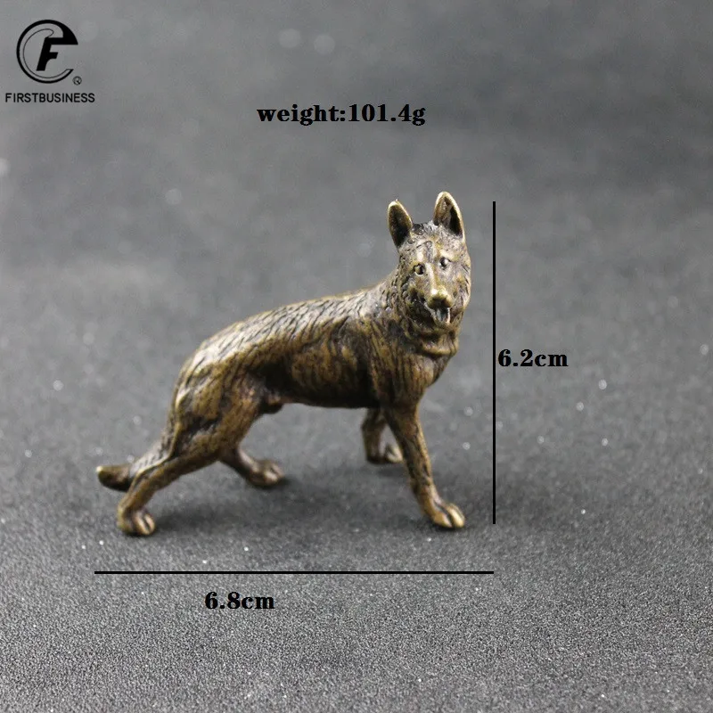 Античная Медная миниатюрная Статуэтка волка аксессуары для чайного подноса