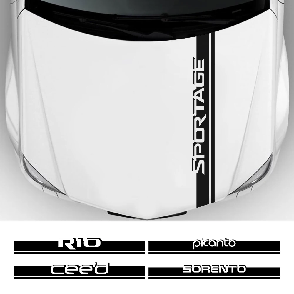 Наклейки на капот автомобиля для Kia Sportage 3 4 QL Rio K2 Optima Sorento Picanto Ceed Forte Cadenza K9 Soul -