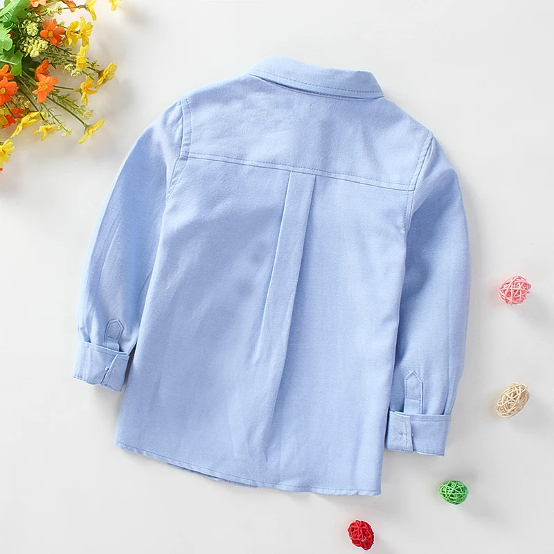 Весенняя детская одежда 2021 рубашки для мальчиков однотонная тонкая хлопковая