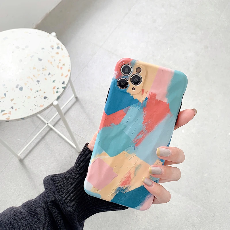 Чехол для iPhone X Xs Xr XsMax с масляной росписью акварелью все включено 6 6s 7 8 plus 11promax