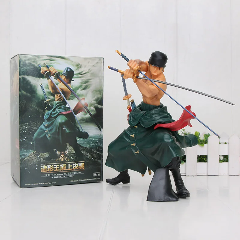 Аниме one piece Figure Roronoa Зоро фигурка битва Версия ренгоку онигири Зоро ПВХ модель куклы 13-26 см игрушки - Цвет: 11978 18cm Zoro box