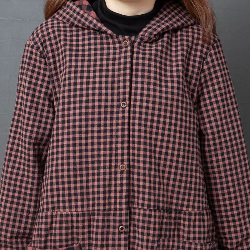 

Oversized Winter Women Long Sleeve Plaid Trench Dress Woman Casual Autumn Dresses Ladies New Arrival Winter Trench Dress 2021