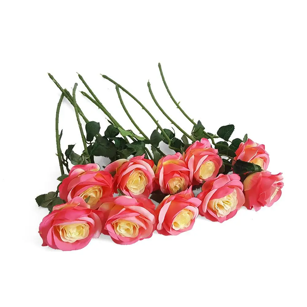 10 шт. искусственные розы шелковые цветы букет невесты для дома свадебные