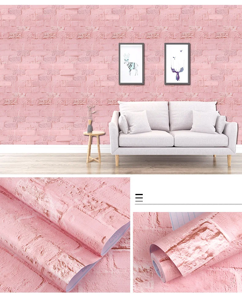 Кирпич 3d украшение стены водонепроницаемый самоклеющиеся ПВХ обои для