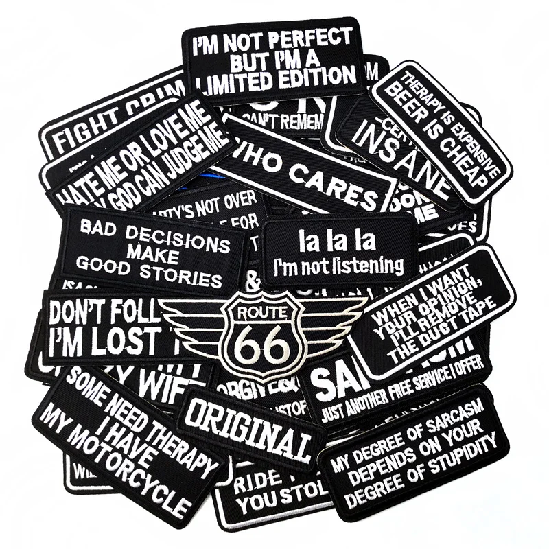 Нашивка WHO CARES ROUTE 66 аппликация для вышивки принадлежности глажки шитья