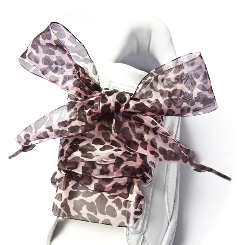 

1 Pair Leopard Lace Shoelaces Shoe's Decoration Lace Charms For Sneakers Women Fashion Shoe Accessories New Arrival 2021