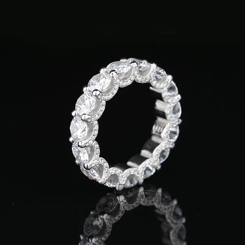 

S925 sterling silver jewelry simple and creative zircon ring moissanite custom wholesale exquisite jewelry