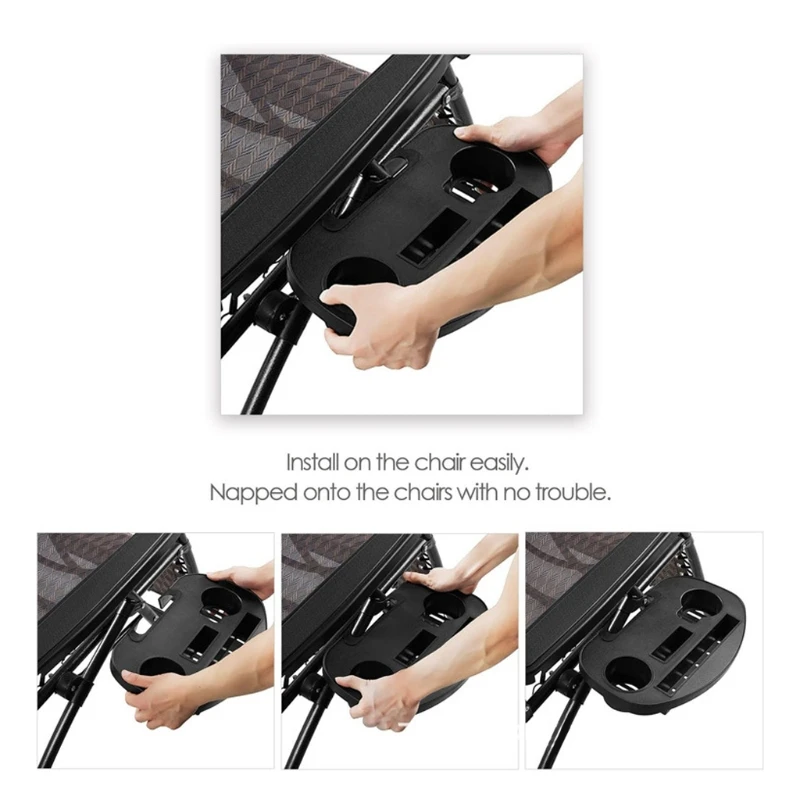 

Подстаканник для шезлонга с нулевой гравитацией, 2 упаковки, лоток с держателем для чашек и подносом для закусок, совместим с шезлонгами