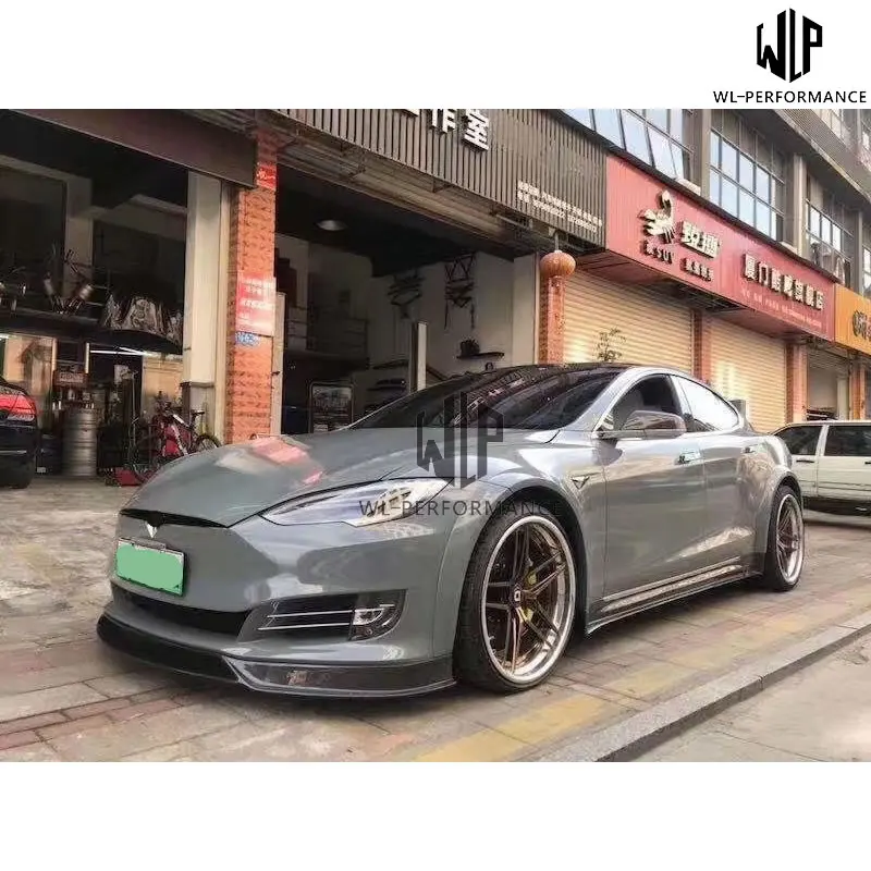 Модель S R sytle углеродное волокно + ФАП передняя губа задний бампер боковые юбки